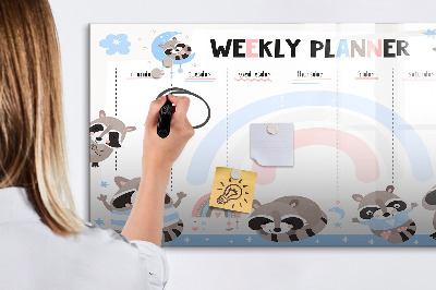 Tableau magnétique mural Agenda hebdomadaire pour enfants