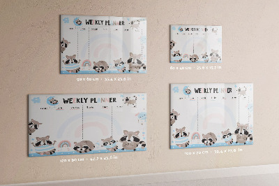 Tableau magnétique mural Agenda hebdomadaire pour enfants