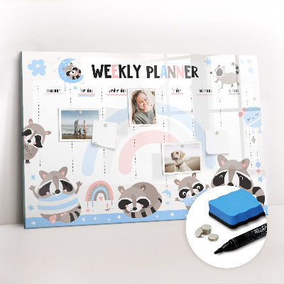Tableau magnétique mural Agenda hebdomadaire pour enfants