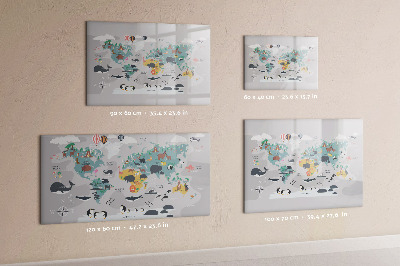 Tableau effaçable magnétique Carte de dessin animé