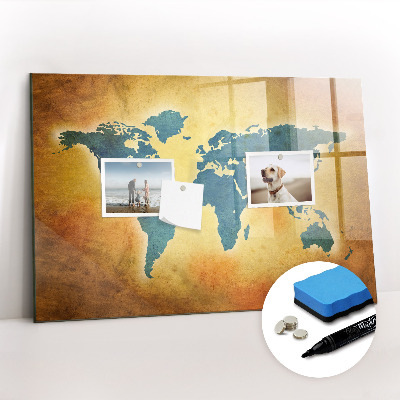 Tableau effaçable magnétique Carte du vieux monde