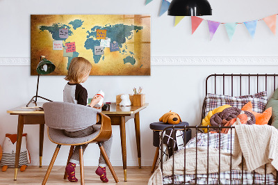 Tableau effaçable magnétique Carte du vieux monde