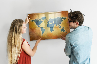Tableau effaçable magnétique Carte du vieux monde