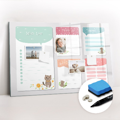 Tableau effaçable magnétique Liste de souhaits
