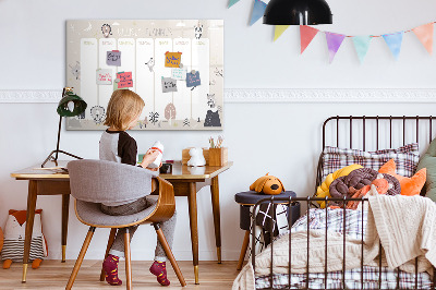 Tableau magnétique mural Plan hebdomadaire