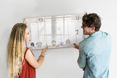 Tableau magnétique mural Plan hebdomadaire