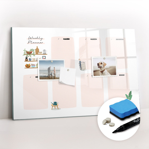 Tableau effaçable magnétique Agenda hebdomadaire