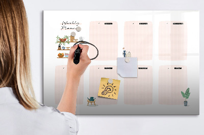 Tableau effaçable magnétique Agenda hebdomadaire