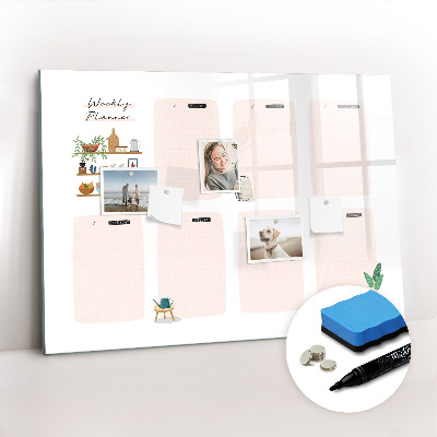 Tableau effaçable magnétique Agenda hebdomadaire