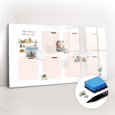 Tableau effaçable magnétique Agenda hebdomadaire