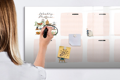 Tableau effaçable magnétique Agenda hebdomadaire