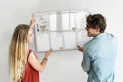 Tableau effaçable magnétique Agenda hebdomadaire confortable