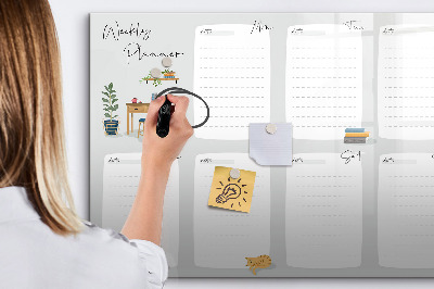 Tableau effaçable magnétique Agenda hebdomadaire confortable