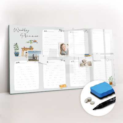 Tableau effaçable magnétique Agenda hebdomadaire confortable