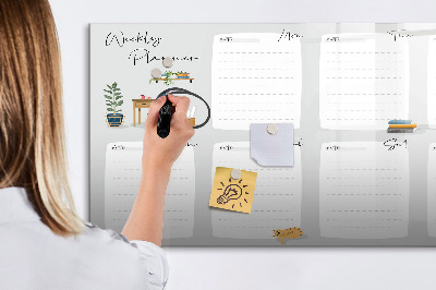 Tableau effaçable magnétique Agenda hebdomadaire confortable