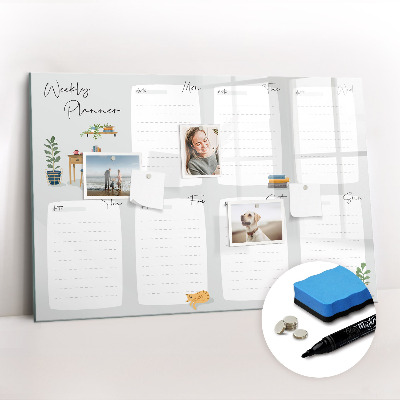 Tableau effaçable magnétique Agenda hebdomadaire confortable
