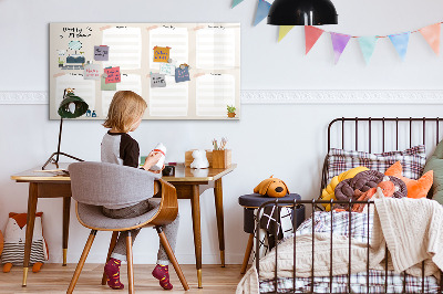 Tableau verre magnétique Agenda hebdomadaire