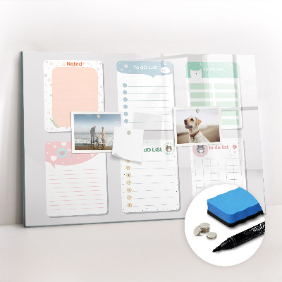 Tableau magnétique mural Notes colorées