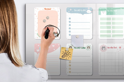 Tableau magnétique mural Notes colorées