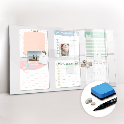 Tableau magnétique mural Notes colorées