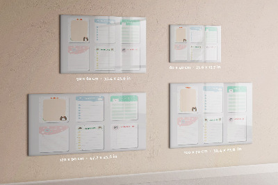 Tableau magnétique mural Notes colorées