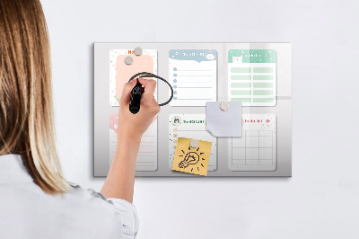 Tableau magnétique mural Notes colorées