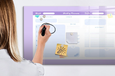 Tableau effaçable magnétique Agenda annuel rose
