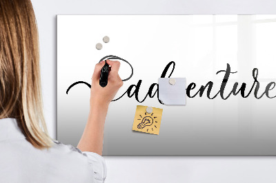 Tableau effaçable magnétique Inscription aventure