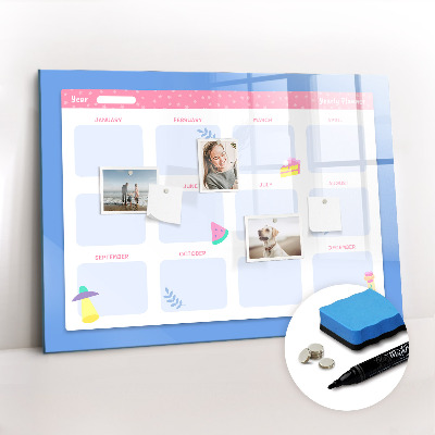 Tableau effaçable magnétique planificateur mensuel