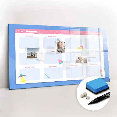 Tableau effaçable magnétique planificateur mensuel