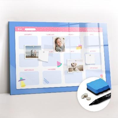 Tableau effaçable magnétique planificateur mensuel