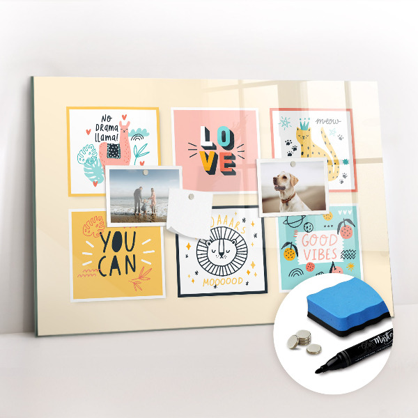 Tableau verre magnétique slogans de motivation