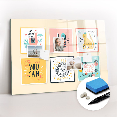 Tableau verre magnétique slogans de motivation