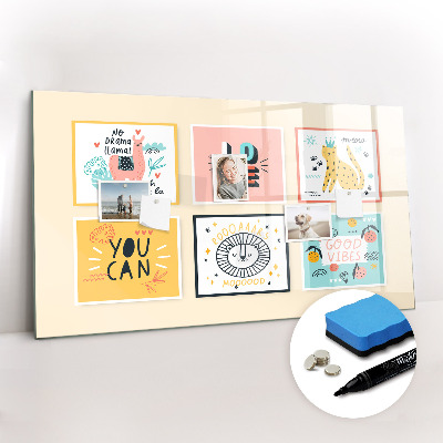 Tableau verre magnétique slogans de motivation