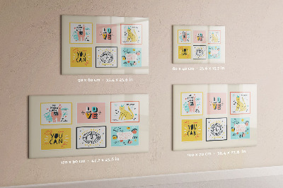 Tableau verre magnétique slogans de motivation