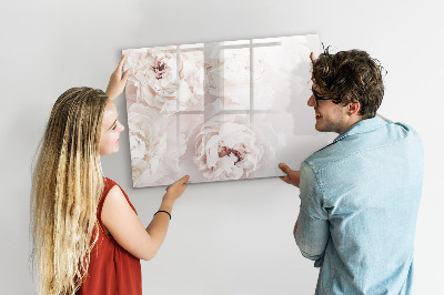 Tableau magnétique mural Fleurs de pivoine