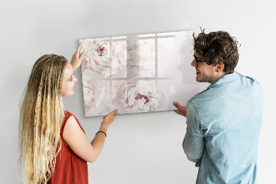 Tableau magnétique mural Fleurs de pivoine