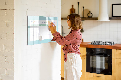 Tableau verre magnétique Planificateur de repas