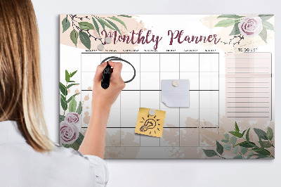 Tableau magnétique mural Agenda Rose