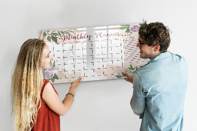 Tableau magnétique mural Agenda Rose