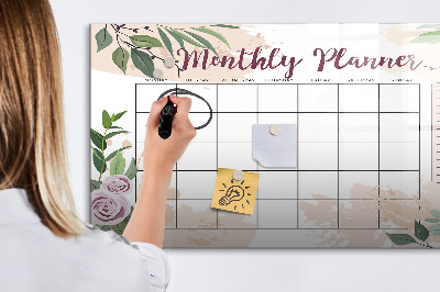 Tableau magnétique mural Agenda Rose