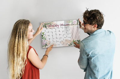 Tableau magnétique mural Agenda Rose