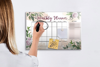 Tableau magnétique mural Agenda Rose