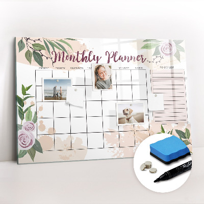 Tableau magnétique mural Agenda Rose