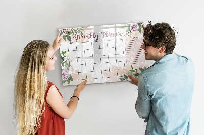 Tableau magnétique mural Agenda Rose