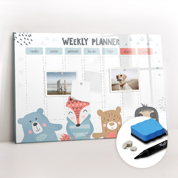 Tableau effaçable magnétique Horaire hebdomadaire