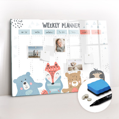 Tableau effaçable magnétique Horaire hebdomadaire