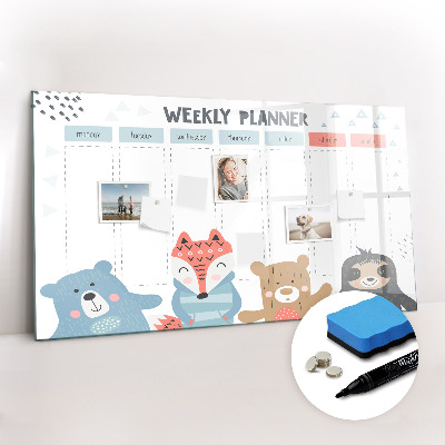 Tableau effaçable magnétique Horaire hebdomadaire