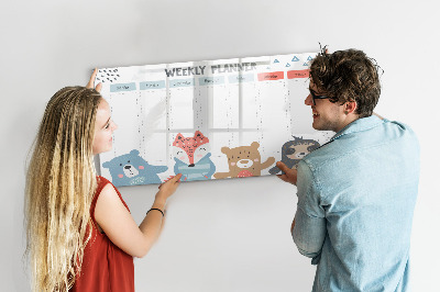 Tableau effaçable magnétique Horaire hebdomadaire