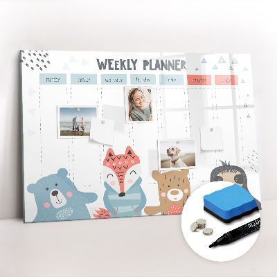 Tableau effaçable magnétique Horaire hebdomadaire